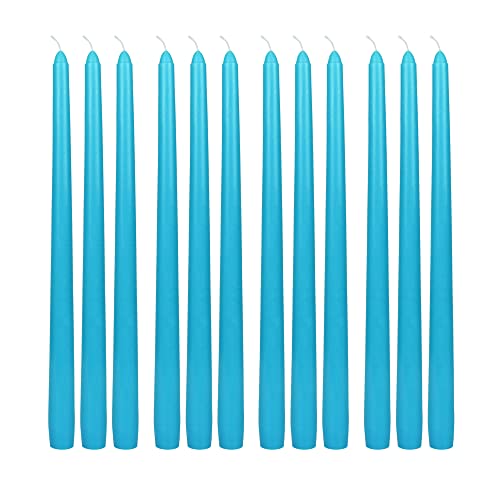 Zest Candle 12-Piece Taper Candles, 12-Inch, Turquoise