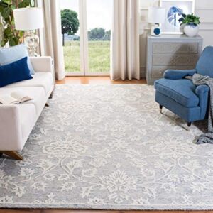 safavieh glamour collection 9′ x 12′ blue/ivory glm651m handmade premium wool area rug