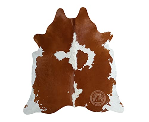 Genuine Brown and White Cowhide Rug XL 6 x 7-8 ft. 180 x 240 cm