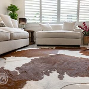 Genuine Brown and White Cowhide Rug XL 6 x 7-8 ft. 180 x 240 cm