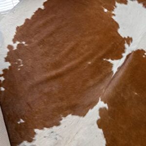 Genuine Brown and White Cowhide Rug XL 6 x 7-8 ft. 180 x 240 cm