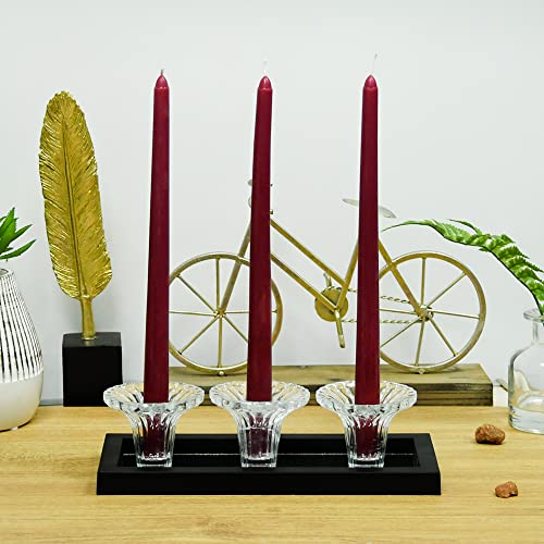 Zest Candle 12-Piece Taper Candles, 12-Inch, Burgundy