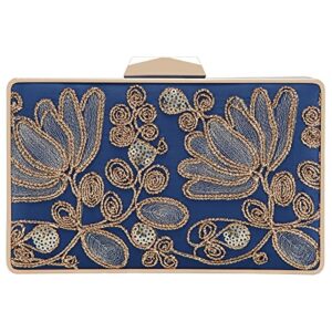 fawzia embroidery wedding clutch evening bags for women-blue