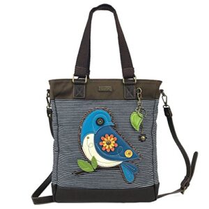 chala blue bird work tote shoulder bag – bird lovers gifts