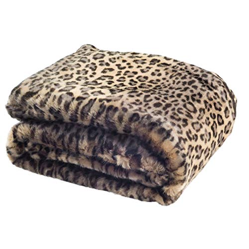 Safavieh Faux Black Leopard Throw Blanket, 50"x60"