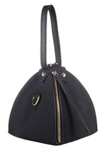 qzunique women’s triangle shape pu leather handbag mini casual purse shoulder bag satchel
