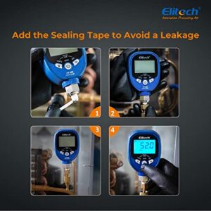 Elitech Digital AC Gauge Set HVAC Gauges APP Monitoring with Temperature Clamps 1/8'' NPT, PT-500&PT-800