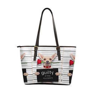 interestprint womens handbags ladies purses shoulder bags tote bag valentines chihuahua dog