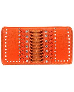 montana west women’s orange stitch wallet orange one size