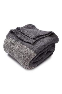 barefoot dreamsbarefoot dreams cozychic blanket throw – graphite grey / charcoal – 45 x 60 inch