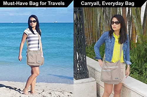 NeatPack Crossbody Bags for Women with Bottle Holder, Anti Theft RFID Pocket and Multiple Compartments, Travel Purses, Grey