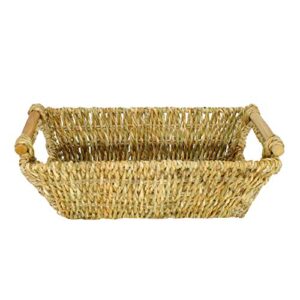 lilycraft new storage woven seagrass basket with handle (style 1)