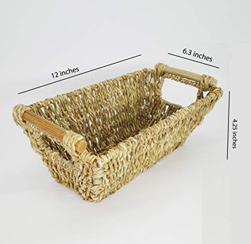 LILYCRAFT New Storage Woven Seagrass Basket with Handle (Style 1)