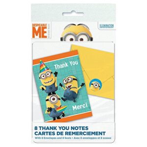 despicable me thank you note cards – 5.5″ x 4″, 8 pcs