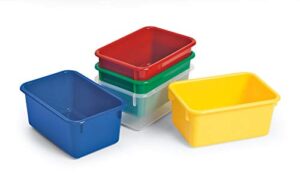 angeles white storage tray, ang7198w, plastic cubby bin, kids classroom organization for daycare, nursery or preschool, toddler organizer tray