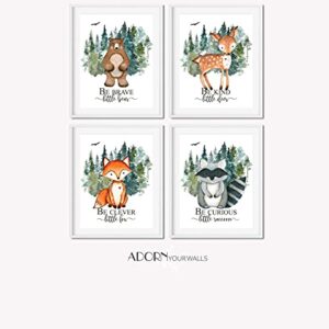 Boy Nursery Wall Decor - Baby Boy Room Decor - Woodland Nursery Decor for Boys - Boys Room Decorations for Bedroom - SET OF 4 Prints - 8x10 Each - UNFRAMED