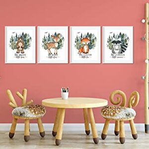 Boy Nursery Wall Decor - Baby Boy Room Decor - Woodland Nursery Decor for Boys - Boys Room Decorations for Bedroom - SET OF 4 Prints - 8x10 Each - UNFRAMED