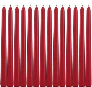 yihang red taper candles – set of 14 dripless candles – 10 inch tall, 3/4 inch thick – 7.5 hour clean burning
