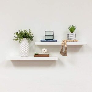 del hutson designs true floating shelves, set of 2 (white, 24 inch)