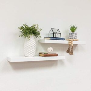 Del Hutson Designs True Floating Shelves, Set of 2 (White, 24 Inch)
