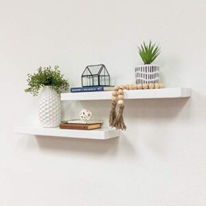 Del Hutson Designs True Floating Shelves, Set of 2 (White, 24 Inch)