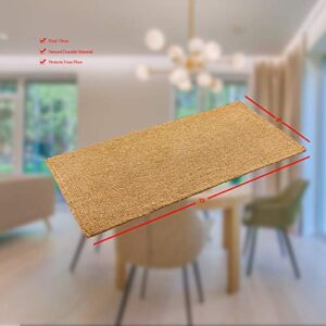 Kempf Coir Rug with Anti-Slip Latex Backing, Indoor, Runner Mat, Natural Coco, Ecofriendly, 24 x 72-inch