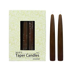 zest candle, 6-inch, brown 12-piece taper candles, count