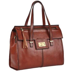 banuce vintage full grain leather purses and handbags for women satchel bag fashion ladies office work bag