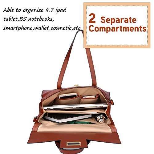 Banuce Vintage Full Grain Leather Purses and Handbags for Women Satchel Bag Fashion Ladies Office Work Bag