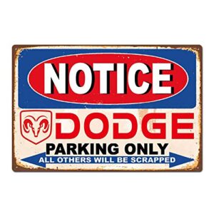 mmngt dodge ram pick up truck auto parking only vintage retro tin sign tin sign 7.8x11.8 inch