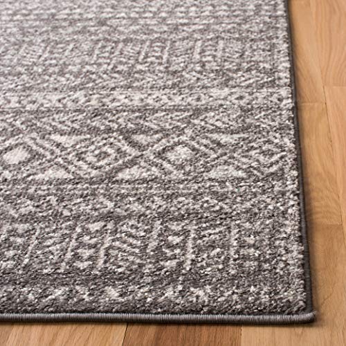 SAFAVIEH Tulum Collection 2' x 8' Dark Grey/Ivory TUL263F Moroccan Boho Distressed Non-Shedding Living Room Entryway Foyer Hallway Bedroom Runner Rug