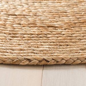 SAFAVIEH Natural Fiber Round Collection 3' Round Natural NFB249A Handmade Boho Country Charm Jute Area Rug