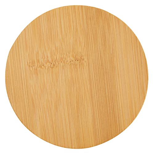 Set of 6 Bamboo Wood Coasters with Holder for Coffee Table, Hot Drinks, Housewarming Gifts (4.3 Inches)