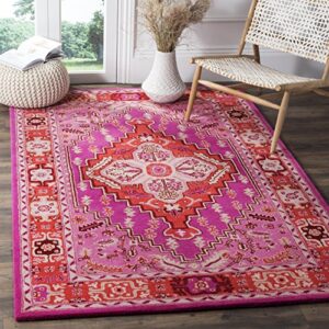 safavieh bellagio collection 8′ x 10′ red / pink blg545b handmade medallion premium wool area rug