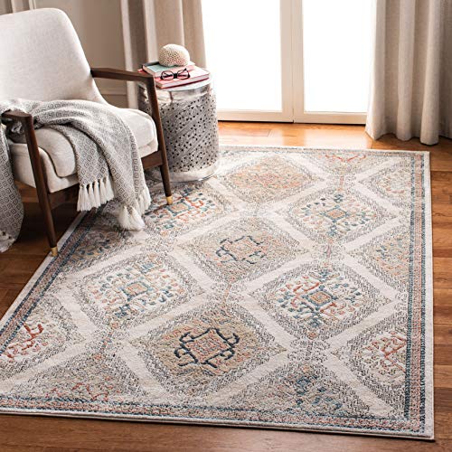 SAFAVIEH Oregon Collection 8' x 10' Grey/Ivory ORE885F Oriental Distressed Non-Shedding Living Room Bedroom Dining Home Office Area Rug