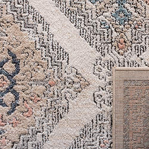 SAFAVIEH Oregon Collection 8' x 10' Grey/Ivory ORE885F Oriental Distressed Non-Shedding Living Room Bedroom Dining Home Office Area Rug