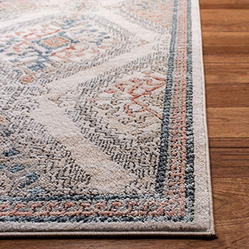 SAFAVIEH Oregon Collection 8' x 10' Grey/Ivory ORE885F Oriental Distressed Non-Shedding Living Room Bedroom Dining Home Office Area Rug