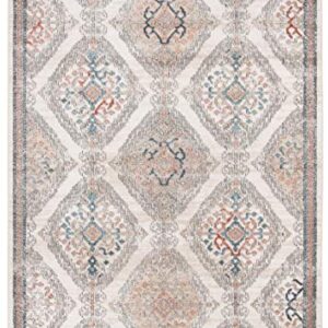 SAFAVIEH Oregon Collection 8' x 10' Grey/Ivory ORE885F Oriental Distressed Non-Shedding Living Room Bedroom Dining Home Office Area Rug