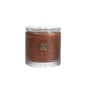 aromatique cinnamon cider textured glass candle 6oz – decorative home fragrance aromatherapy long lasting room air freshener deodorizer perfect fall decoration luxury glass candle gift 40 hour burn!