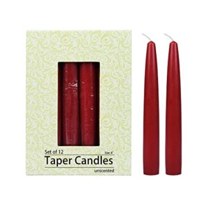 zest candle 12-piece taper candles, 6-inch, red