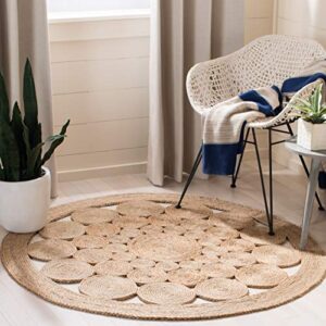 safavieh natural fiber round collection 3′ round natural nfb248a handmade boho country charm jute area rug