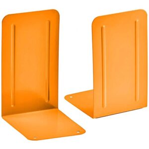 acrimet premium metal bookends (heavy duty) (orange color) (1 pair)