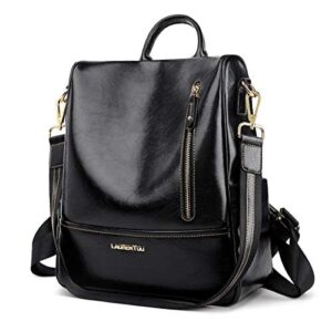 laorentou women soft leather backpack cowhide antitheft rucksack ladies shoulder bag medium