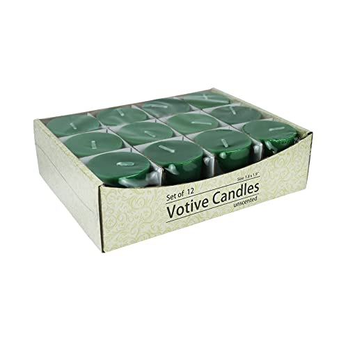 Zest Candle CVZ-012 12-Piece Votive Candles, Hunter Green