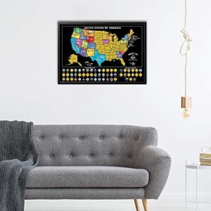 Scratch Off Map of United States + ALL 63 US National Parks Scratch Off Poster, 85 USA Landmarks, Travel Map Kit, 50 State Photo Wall Adventure Maps, Journal Gifts for Travelers by Bright Standards