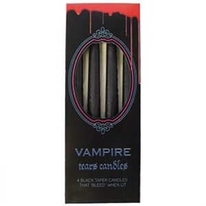 taper candles ~ gothic/halloween ~ vampire tears ~ set of 4 ~ drip red when lit