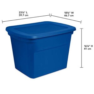 Sterilite 18 Gal./68 L Totes, Blue Morpho, 8