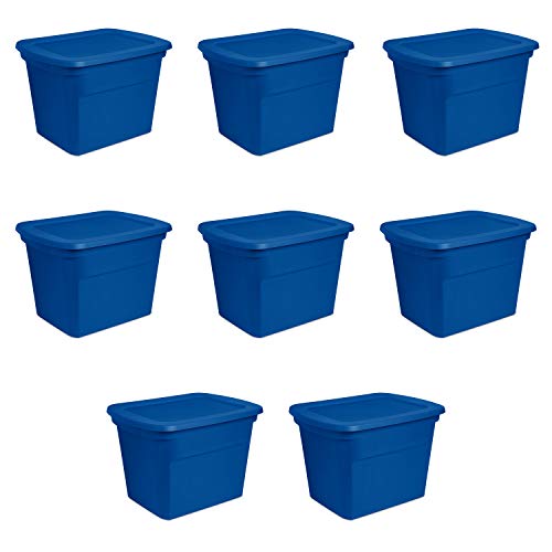 Sterilite 18 Gal./68 L Totes, Blue Morpho, 8