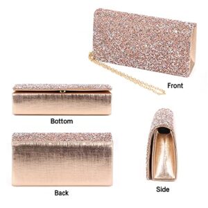 Naimo Bling Shiny Rhinestone Wedding Evening Party Clutch Handbag Purse (Champagne)