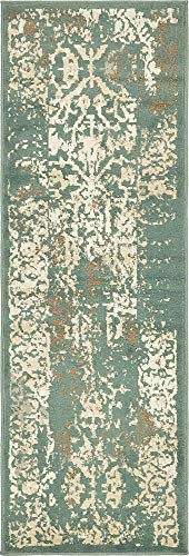 Unique Loom Tuareg Collection Vintage Distressed Traditional Area Rug, 2 ft x 6 ft, Green/Beige